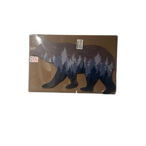 Bear Silhouette Wall Art with Forest Design
